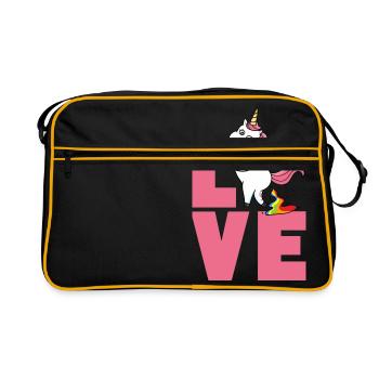 Love unicorn - Retro Bag - black/gold - Front