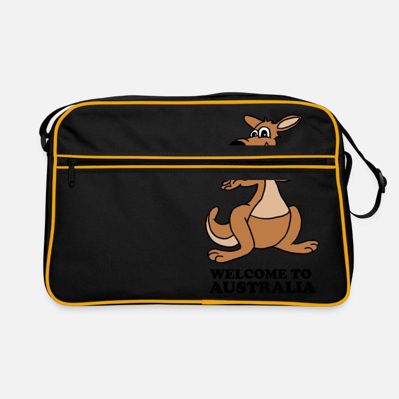 Känguru - Retro Tasche - Schwarz/Gold