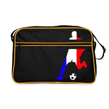 joueur de foot france - Retro Bag - black/gold - Front