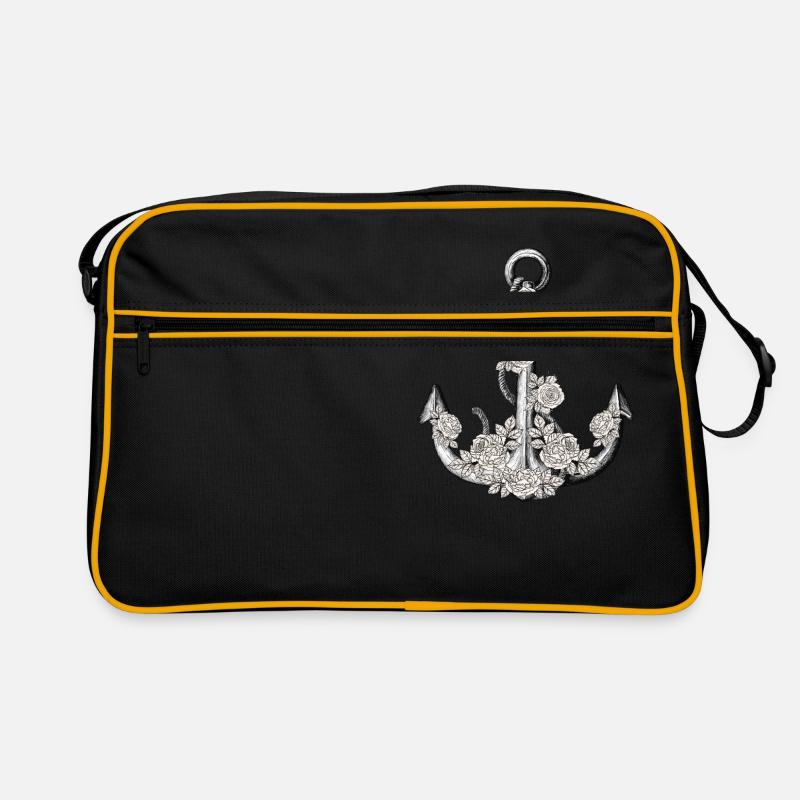 Anker - Retro Tasche - Schwarz/Gold