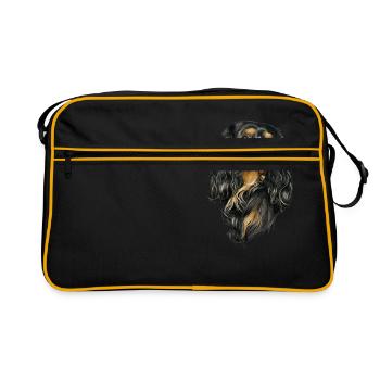 Black and Tan Cavalier - Retro Tasche - Schwarz/Gold - Vorne
