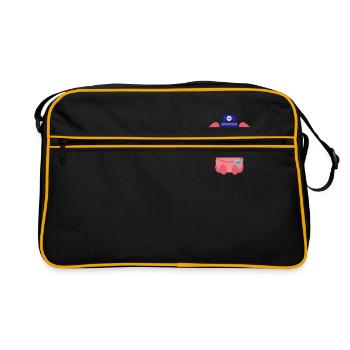 Police Pig, Sheriff Cop Policeman Police Animal - Retro Bag - black/gold - Front