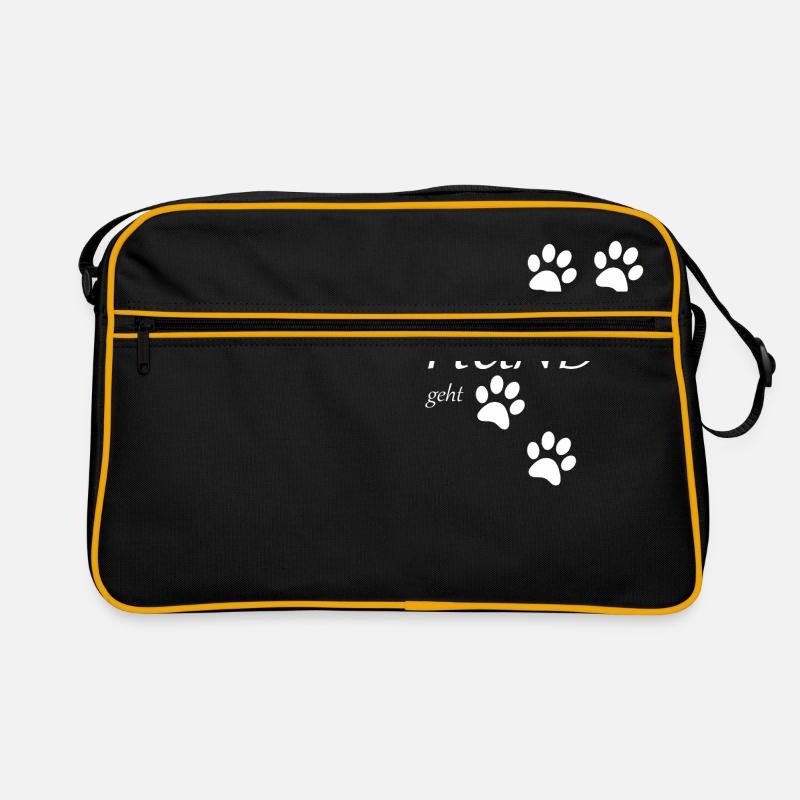 die mit dem hund geht white edition - Retro Tasche - Schwarz/Gold