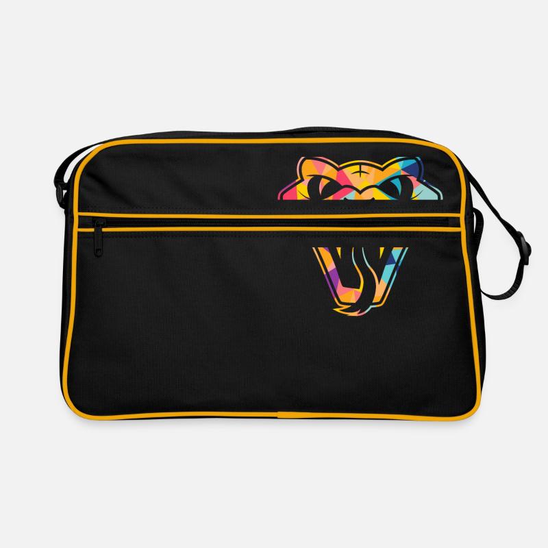 Serpent cadeau tête de serpent Serpent - Sac Retro - noir/or