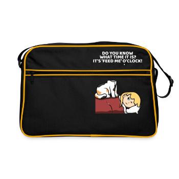 Chat drôle chat chaton pour les amoureux des chats - Sac Retro - noir/or - Devant