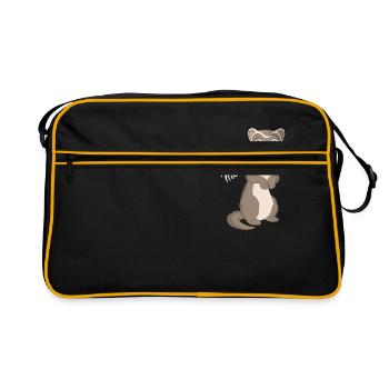 Furet maman animal doux amant polecat - Sac Retro - noir/or - Devant
