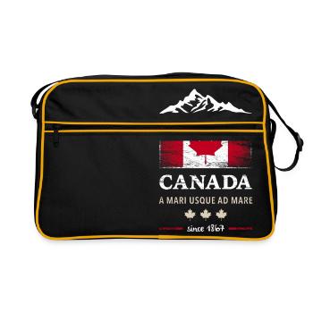 Canada Kanada Amerika maple leaf Flagge Fahne - Retro Tasche - Schwarz/Gold - Vorne