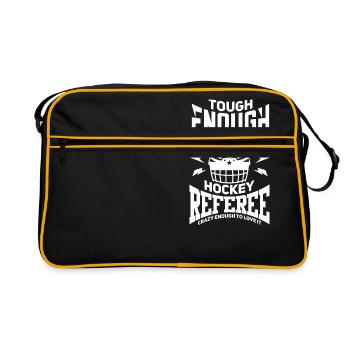 Eishockey Schiedsrichter Geschenk | Hockey Schiri - Retro Tasche - Schwarz/Gold - Vorne