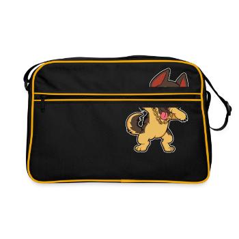 Chemise drôle de chien de berger allemand - Sac Retro - noir/or - Devant