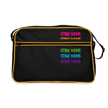 Restez Woke Pride Rainbow - Sac Retro - noir/or - Devant