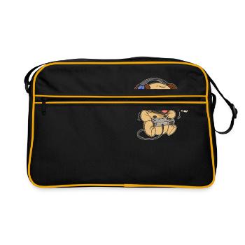 Carlin Gamer Gaming Dog Puppy - Sac Retro - noir/or - Devant