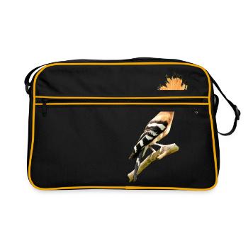 Wiedehopf am431 - Retro Tasche - Schwarz/Gold - Vorne