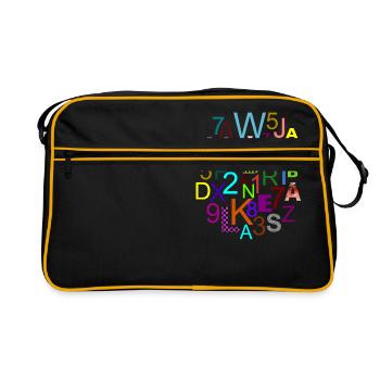 Fleda Mouse Design: Letters - Numbers - mix - Retro Bag - black/gold - Front