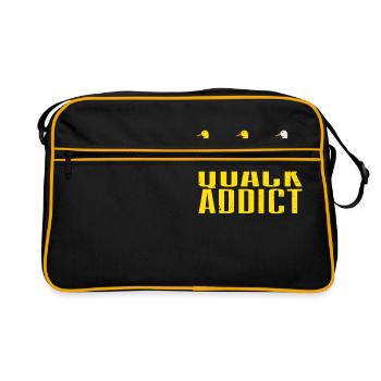 Duck Lover Quack Addict - Retro Tasche - Schwarz/Gold - Vorne