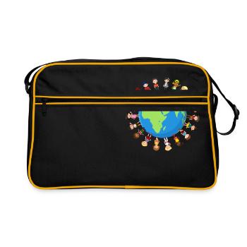 Journée De la Terre Écologistes Écologie Enfants - Sac Retro - noir/or - Devant