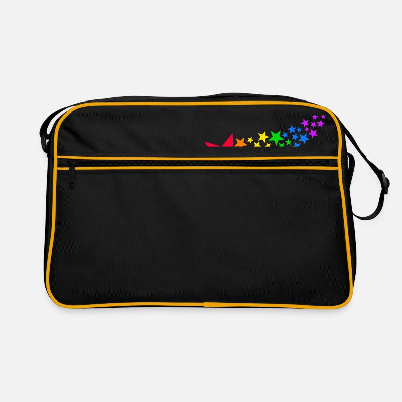 Rainbow Stars - Retro Tasche - Schwarz/Gold