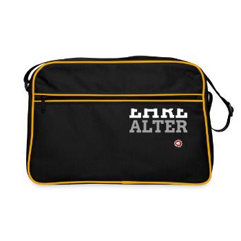 EHRE Du hast dir so richtig gegönnt - Retro Tasche - Schwarz/Gold - Vorne