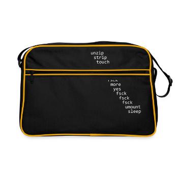 Unix Linux Programmer Sys Admin Sexy Shell Script - Sac Retro - noir/or - Devant