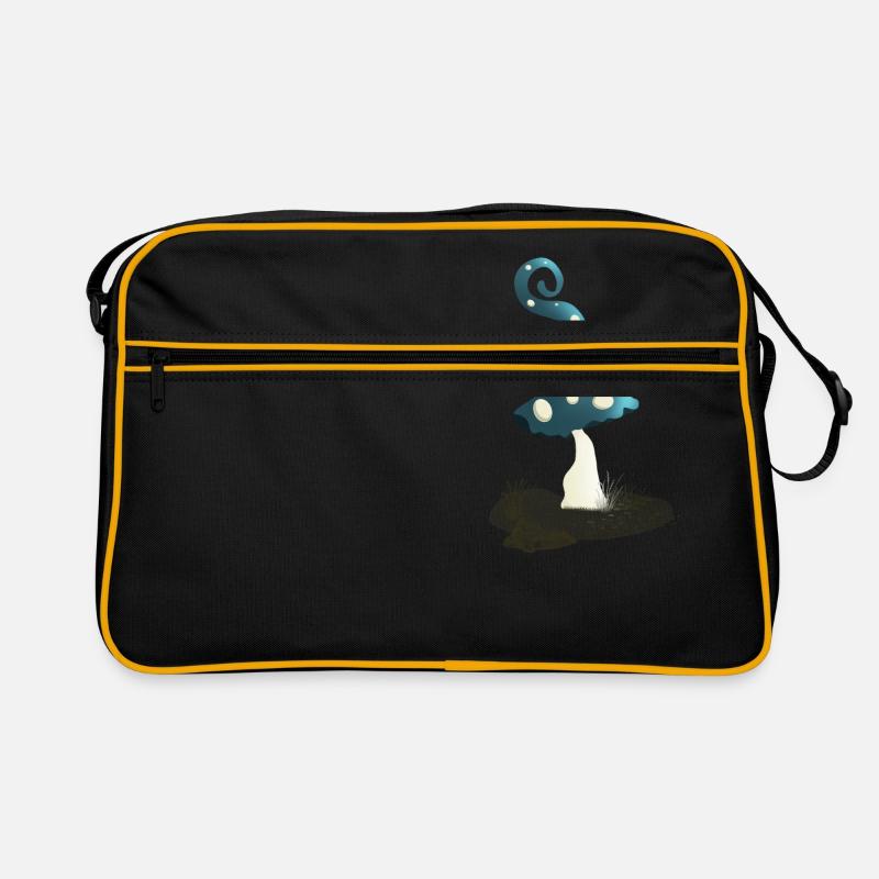Magic mushroom with pixie cap - Retro Bag - black/gold