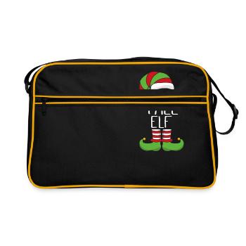 Elfe de Noël drôle - Le grand elfe - Sac Retro - noir/or - Devant