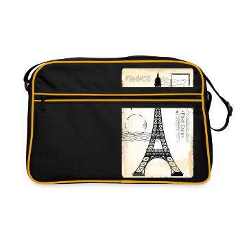 carte postale vintage de Paris - Sac Retro - noir/or - Devant