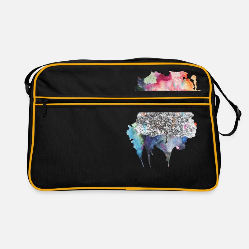 Farbexplosion - Retro Tasche - Schwarz/Gold