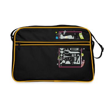 Les tailleurs aiment coudre avec la machine à coudre - Sac Retro - noir/or - Devant