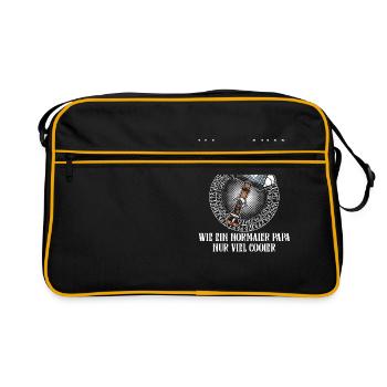 Va Thor Va-Thor Cooler Papa Vater Vatertag Papatag - Retro Tasche - Schwarz/Gold - Vorne