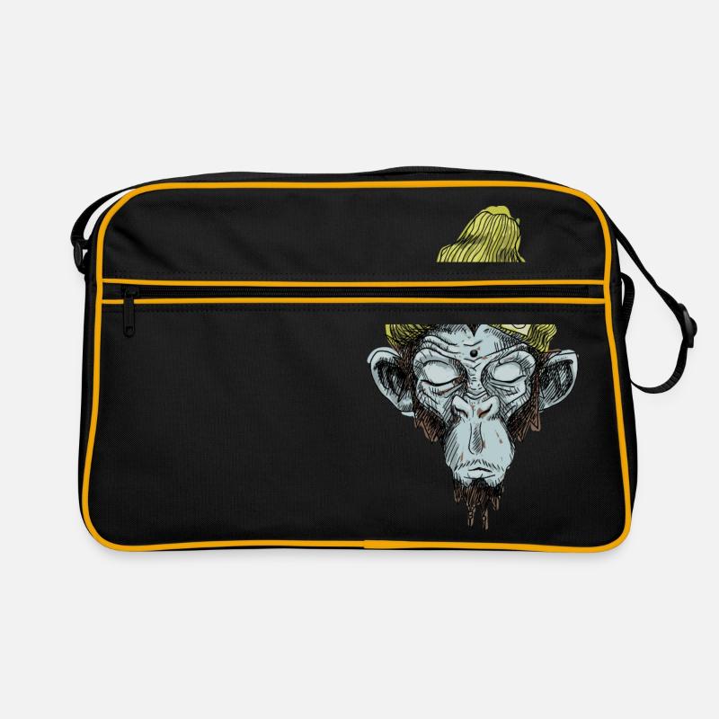 Affe mit Mütze Retro Tasche