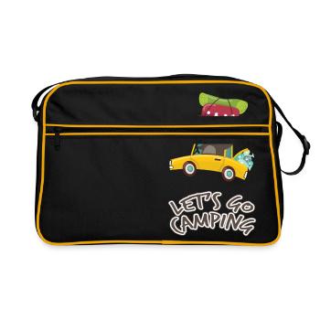 Allons faire du camping et voyager en voiture T-shirt - Sac Retro - noir/or - Devant