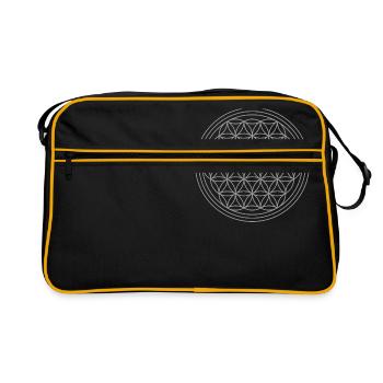 Flower of life in silver - Retro Bag - black/gold - Front