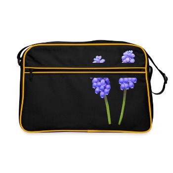 flowers lilies tulips orchids sunflower dahlia ger - Retro Tasche - Schwarz/Gold - Vorne