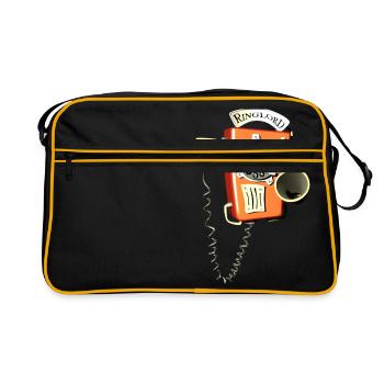 Anneau téléphone téléphonique murale Seigneur - Sac Retro - noir/or - Devant