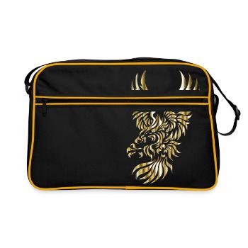 adler eagle bussard falke habicht hawk falcon13 - Sac Retro - noir/or - Devant