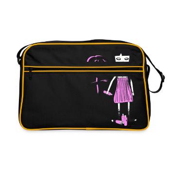Molly - Girl Power, graffiti féministe - Sac Retro - noir/or - Devant