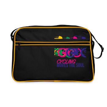 Cycling moves the soul. - Retro Bag - black/gold - Front