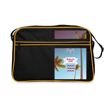 born to chill - Retro Tasche - Schwarz/Gold - Vorne