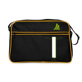 Lauch liebt dich auch - Retro Tasche - Schwarz/Gold - Vorne
