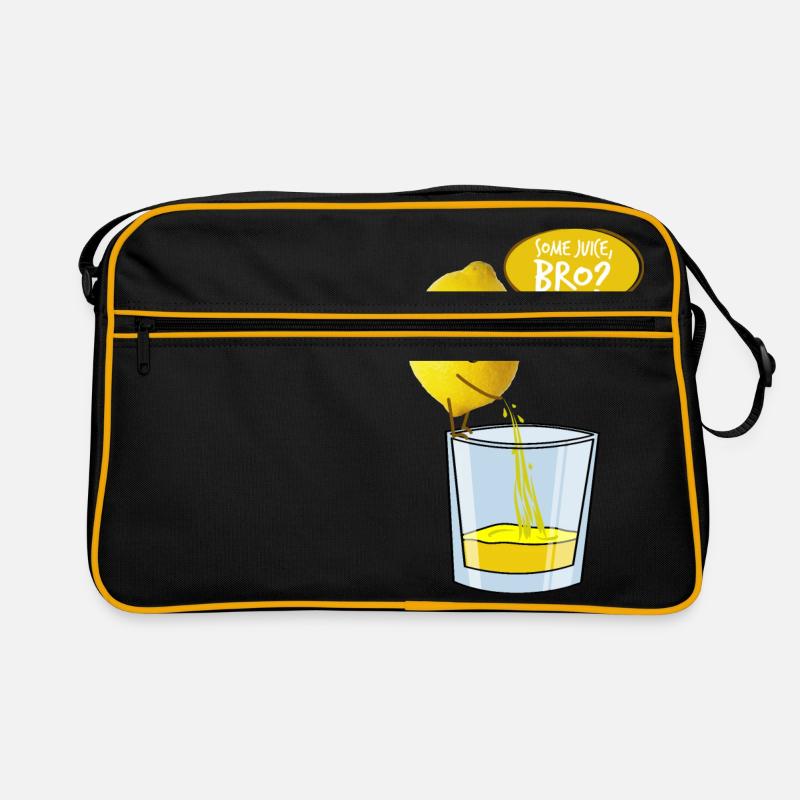 Zitrone pinkelt in Glas - Retro Tasche - Schwarz/Gold