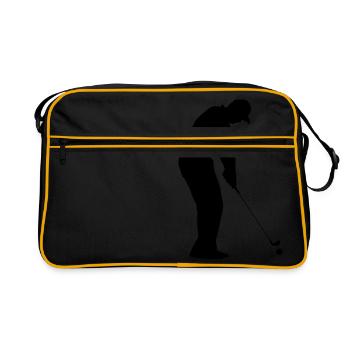 Golf Golfer Golfer Terrain de golf - Sac Retro - noir/or - Devant