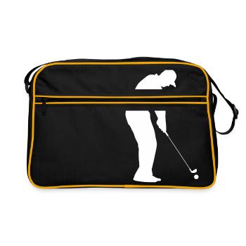 Golf Golfer Golfer Terrain de golf - Sac Retro - noir/or - Devant