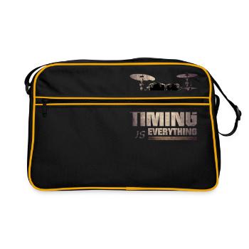 Timing is everything - Retro Tasche - Schwarz/Gold - Vorne