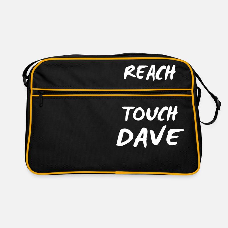 Reach out touch Dave white - Retro Tasche - Schwarz/Gold