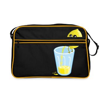 Lemon pees lemonade - Retro Bag - black/gold - Front