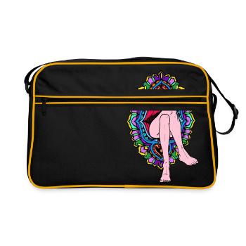 Füße - Retro Tasche - Schwarz/Gold - Vorne
