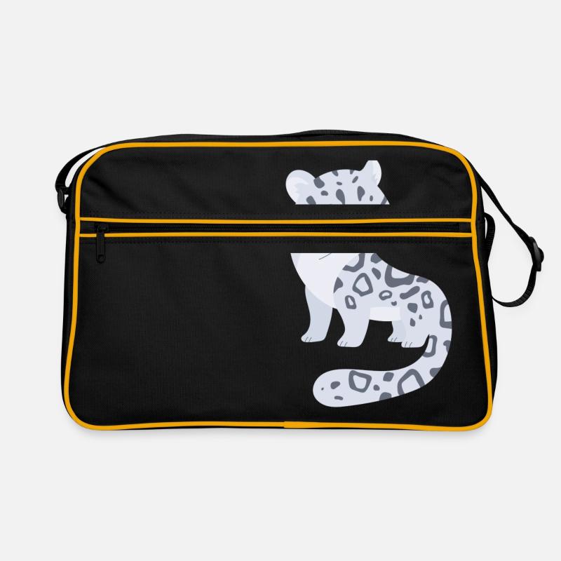 Schnee Leopard Retro Tasche
