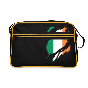 Ireland flag torn motif - Retro Bag - black/gold - Front