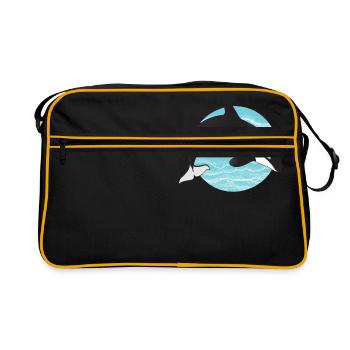Épaulard dans Ocean Circle - Sac Retro - noir/or - Devant