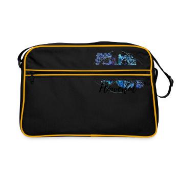 Flowerful Blüte - Retro Tasche - Schwarz/Gold - Vorne