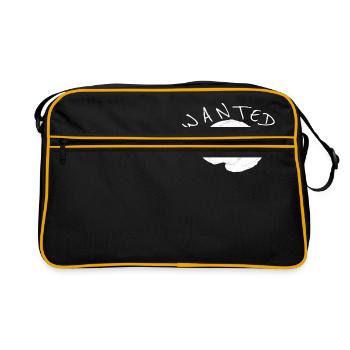 Cerveau Recherché Dessin Blanc - Sac Retro - noir/or - Devant